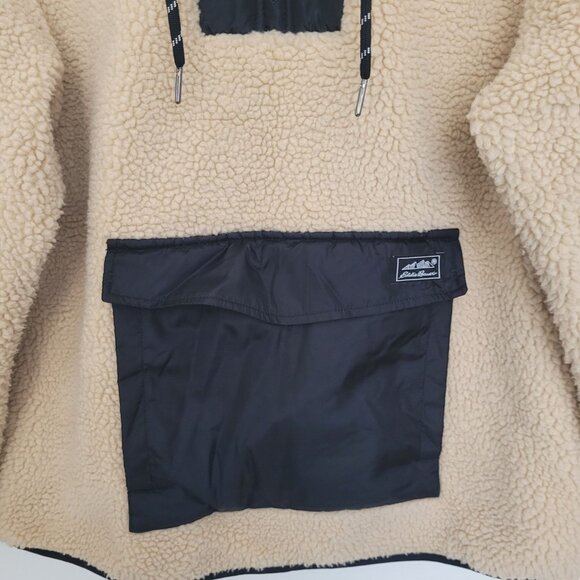 Eddie Bauer Chilali Hooded Fleece Anorak Pullover Jacket Womens Size L Oatmeal - Picture 6 of 9